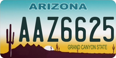 AZ license plate AAZ6625