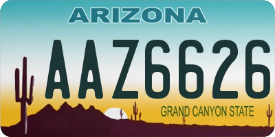 AZ license plate AAZ6626