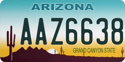 AZ license plate AAZ6638