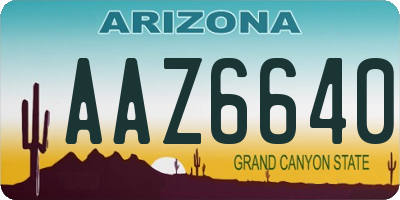 AZ license plate AAZ6640
