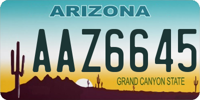 AZ license plate AAZ6645