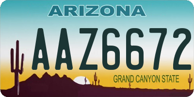 AZ license plate AAZ6672