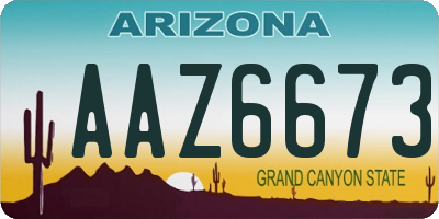 AZ license plate AAZ6673
