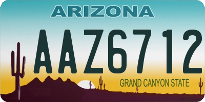 AZ license plate AAZ6712