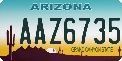 AZ license plate AAZ6735