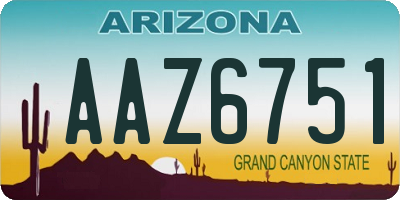 AZ license plate AAZ6751