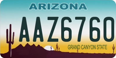 AZ license plate AAZ6760
