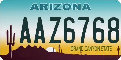 AZ license plate AAZ6768