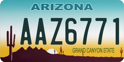 AZ license plate AAZ6771