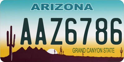 AZ license plate AAZ6786