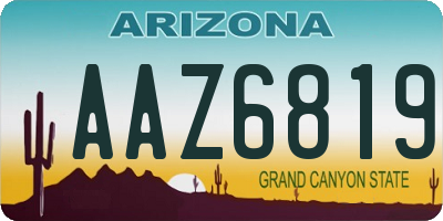 AZ license plate AAZ6819