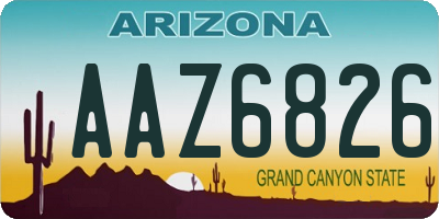 AZ license plate AAZ6826