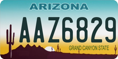 AZ license plate AAZ6829