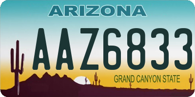 AZ license plate AAZ6833