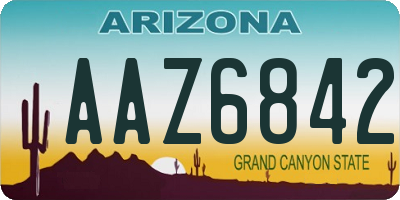 AZ license plate AAZ6842