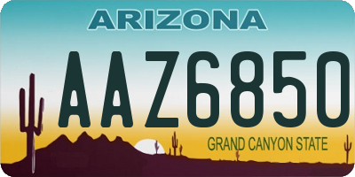 AZ license plate AAZ6850