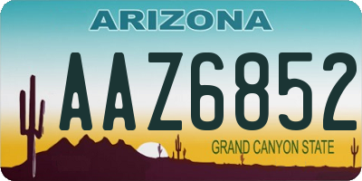 AZ license plate AAZ6852