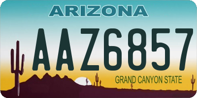 AZ license plate AAZ6857
