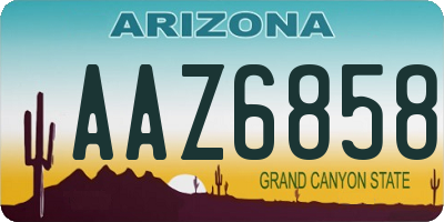 AZ license plate AAZ6858