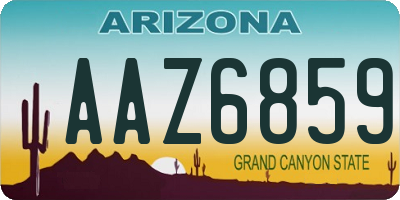 AZ license plate AAZ6859