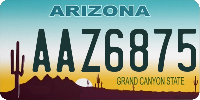 AZ license plate AAZ6875