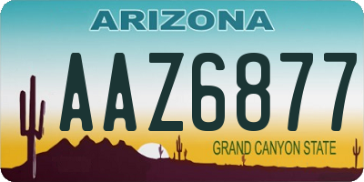 AZ license plate AAZ6877