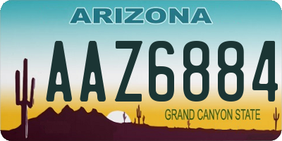 AZ license plate AAZ6884