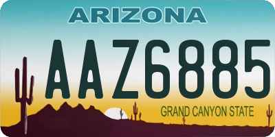 AZ license plate AAZ6885