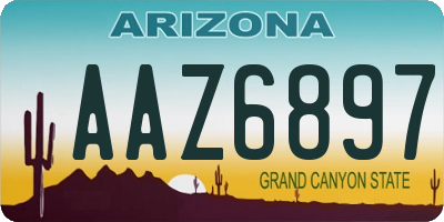 AZ license plate AAZ6897