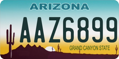 AZ license plate AAZ6899
