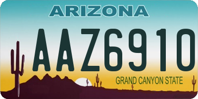 AZ license plate AAZ6910