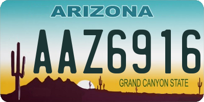 AZ license plate AAZ6916