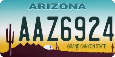 AZ license plate AAZ6924