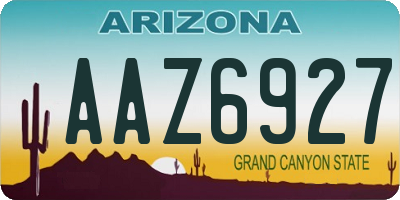AZ license plate AAZ6927
