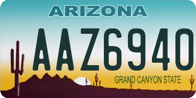 AZ license plate AAZ6940