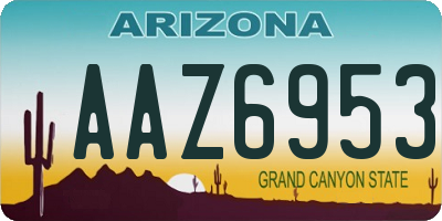 AZ license plate AAZ6953