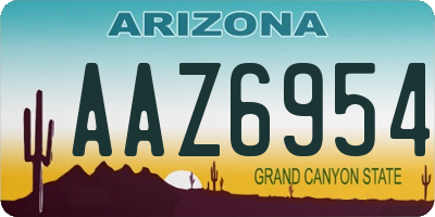 AZ license plate AAZ6954