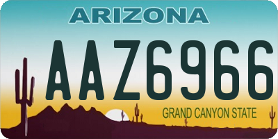 AZ license plate AAZ6966