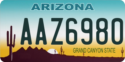 AZ license plate AAZ6980