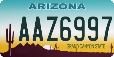 AZ license plate AAZ6997