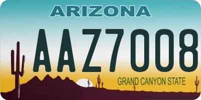 AZ license plate AAZ7008