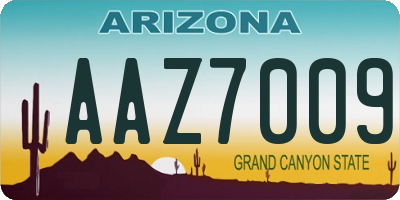 AZ license plate AAZ7009