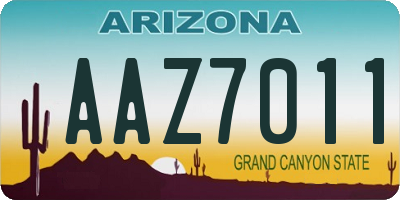 AZ license plate AAZ7011