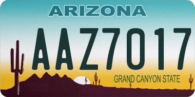 AZ license plate AAZ7017