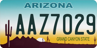 AZ license plate AAZ7029