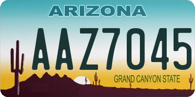 AZ license plate AAZ7045