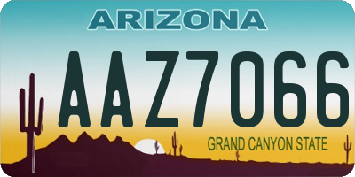 AZ license plate AAZ7066