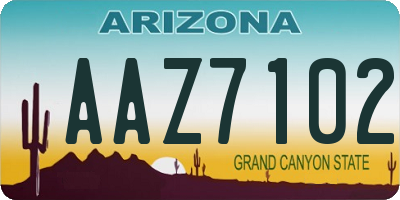 AZ license plate AAZ7102