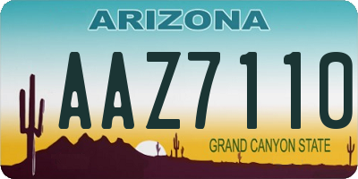 AZ license plate AAZ7110