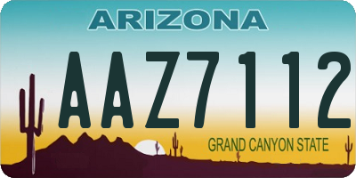 AZ license plate AAZ7112
